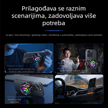 Luxurious SS06 mobitel hlađenje s magnetskim stražnjim klipom, 15W, Type-C, ABS+aluminijska legura-keramika, 116 g, digitalni zaslon