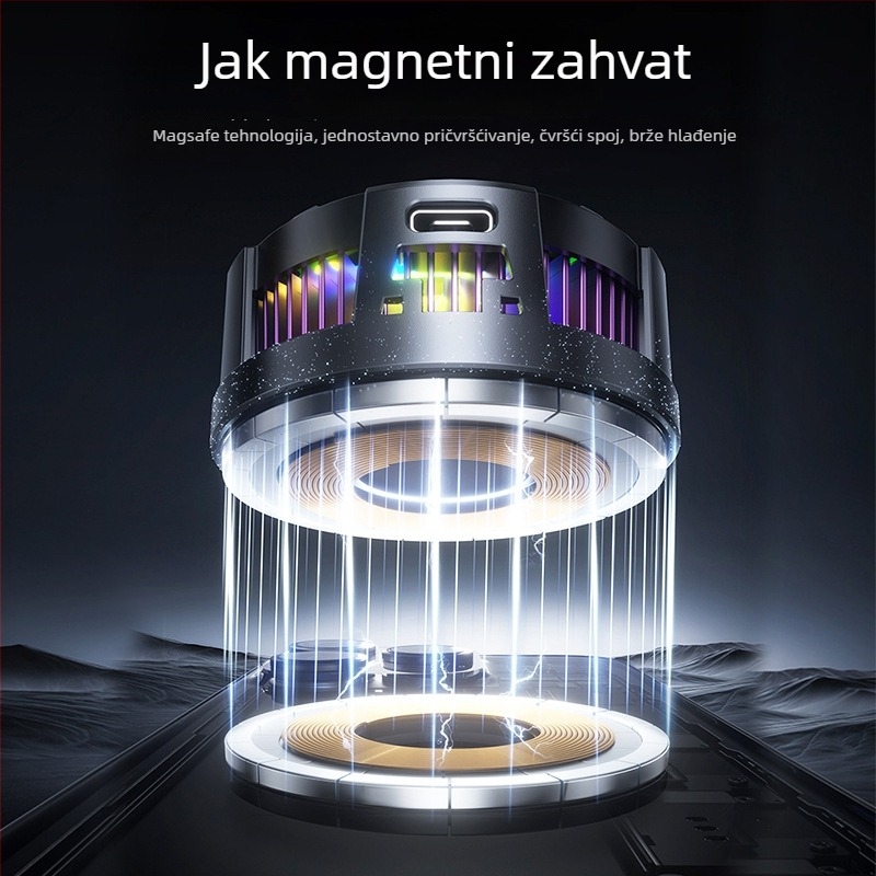 Luxurious SS06 mobitel hlađenje s magnetskim stražnjim klipom, 15W, Type-C, ABS+aluminijska legura-keramika, 116 g, digitalni zaslon