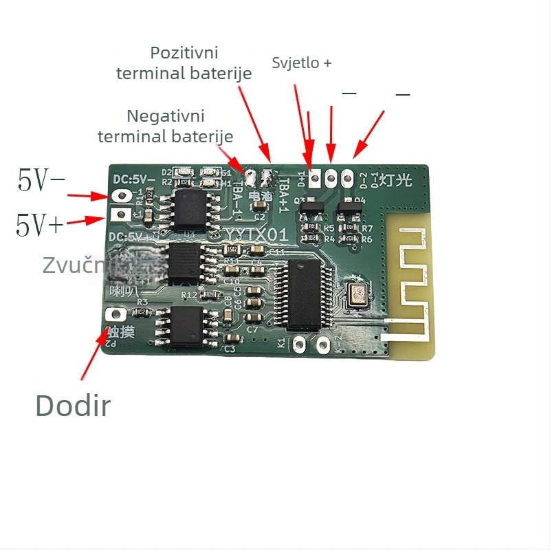 4Ω 3W Bluetooth pojačalo ploča s dodirnim noćnim svjetlom i TWS zvučnikom