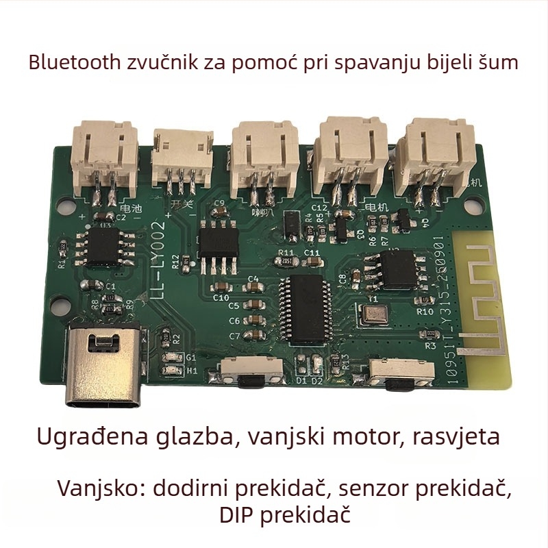 4Ω 3W Bluetooth pojačalo ploča s dodirnim noćnim svjetlom i TWS zvučnikom
