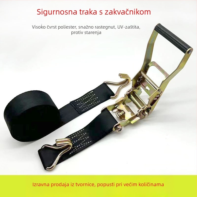 Napinjač sigurnosnog pojasa za auto – Poliester; Duljina po narudžbi; Ručni napinjač; Nosivost 5 tona; Širina užeta 4,8 cm