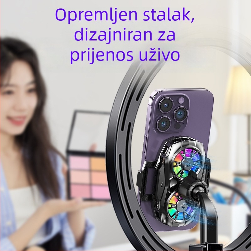 Chladič za mobitel s poluvodičkim hlađenjem, AI kontrola temperature, digitalni prikaz (model K19, 5V2A, Type-C, ABS+aluminijska legura+keramika)