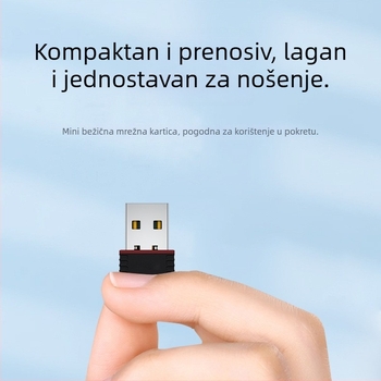 Mini USB bežična mrežna kartica, 150 Mbps WiFi4, USB sučelje
