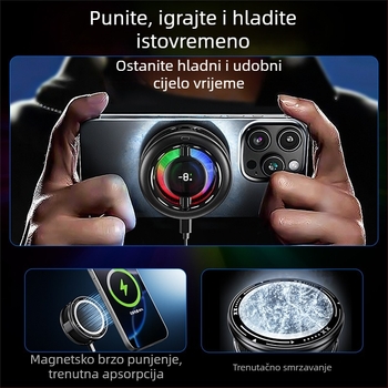 Chladič za telefon s magnetskim stražnjim klipom i poluvodičkim hlađenjem — 10W, ABS+Metal, CX19 model, za igre