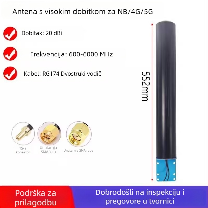 5G router antena za CPE Pro, omnidirekcijska barrela antena, SMA priključak, WiFi visoki dobitak