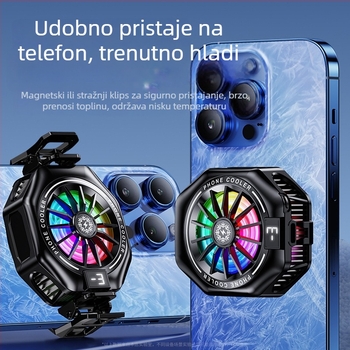 Ploča za hlađenje mobitela s USB sučeljem, kompatibilna s telefonima od 4.7 do 7.5 inča, materijal ABS + ice porcelain + aluminijski spoj, punjenje dok igrate