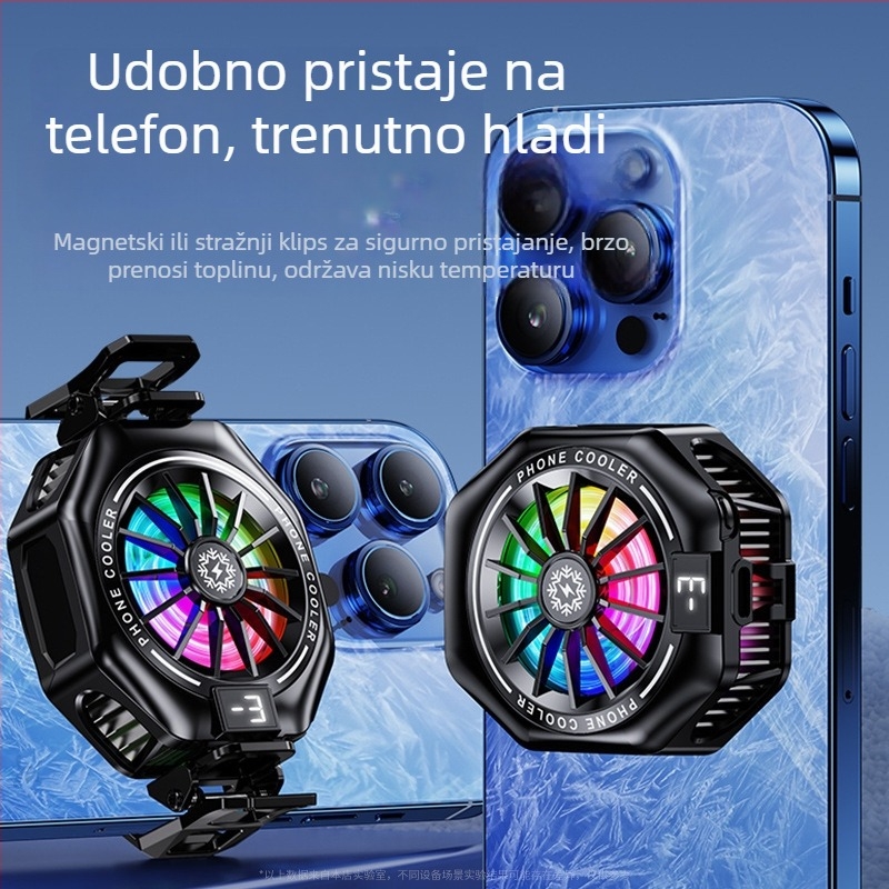 Ploča za hlađenje mobitela s USB sučeljem, kompatibilna s telefonima od 4.7 do 7.5 inča, materijal ABS + ice porcelain + aluminijski spoj, punjenje dok igrate