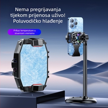 X107 hladnjak za mobitel s bočnim klipom, poluvodičko hlađenje i digitalni zaslon, 10 W, Type-C, aluminijska legura + ABS