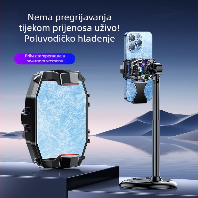 X107 hladnjak za mobitel s bočnim klipom, poluvodičko hlađenje i digitalni zaslon, 10 W, Type-C, aluminijska legura + ABS