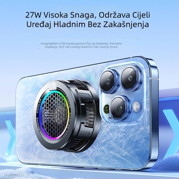 Hladić za telefon X108 s LED efektima, trostupanjska regulacija, Type-C sučelje, ABS aluminijska smjesa + silikon, 15W