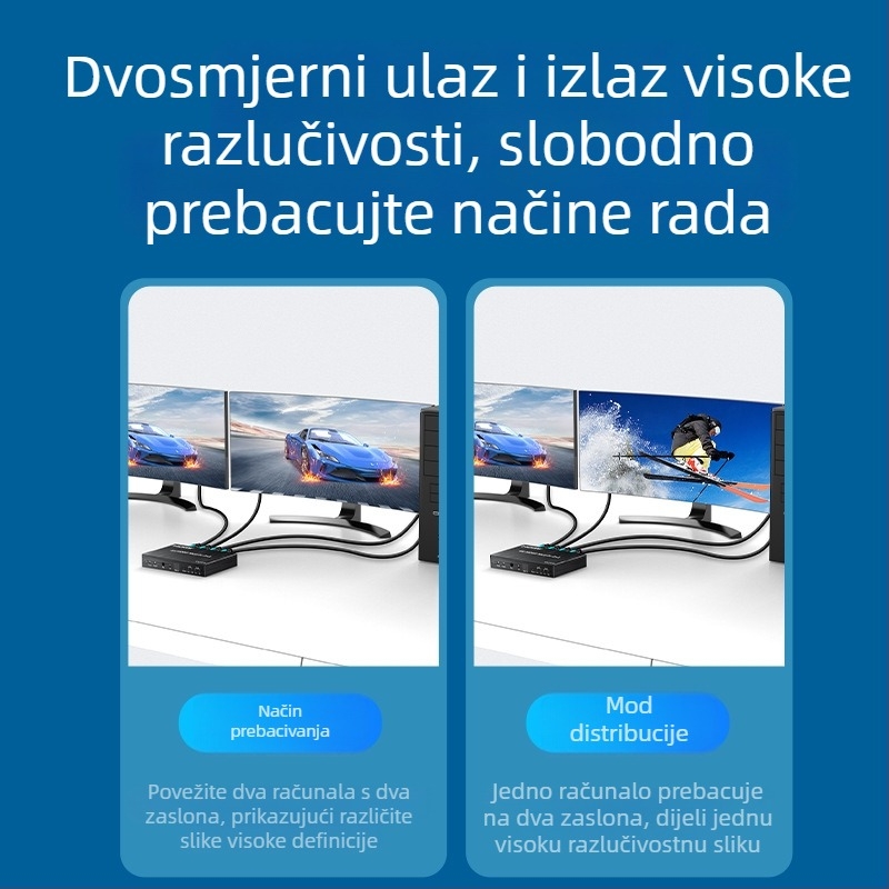 Unnlink HDMI matrica preklopnik/splitter 2x2 s audio izlazom, model 1330, podrška 4K