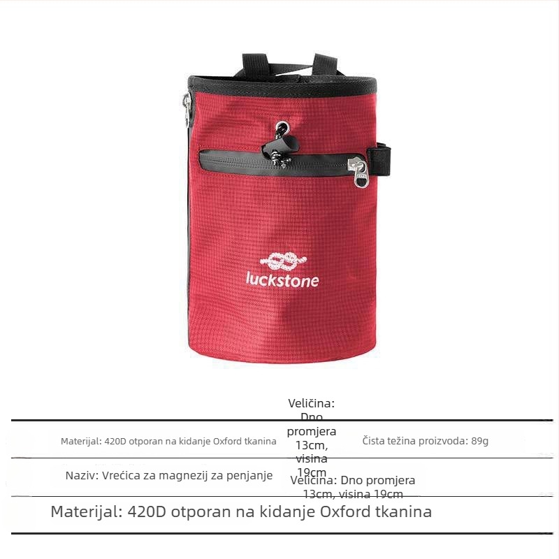 LUCKSTONE Torba s magnezijevim praškom za penjanje, torba za suhi prašak na ruke, torba za poslastice za trening kućnih ljubimaca, talc za fitness s kaišem oko struka