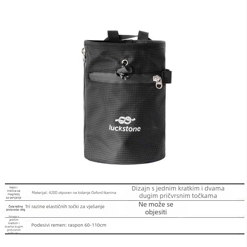 LUCKSTONE Torba s magnezijevim praškom za penjanje, torba za suhi prašak na ruke, torba za poslastice za trening kućnih ljubimaca, talc za fitness s kaišem oko struka