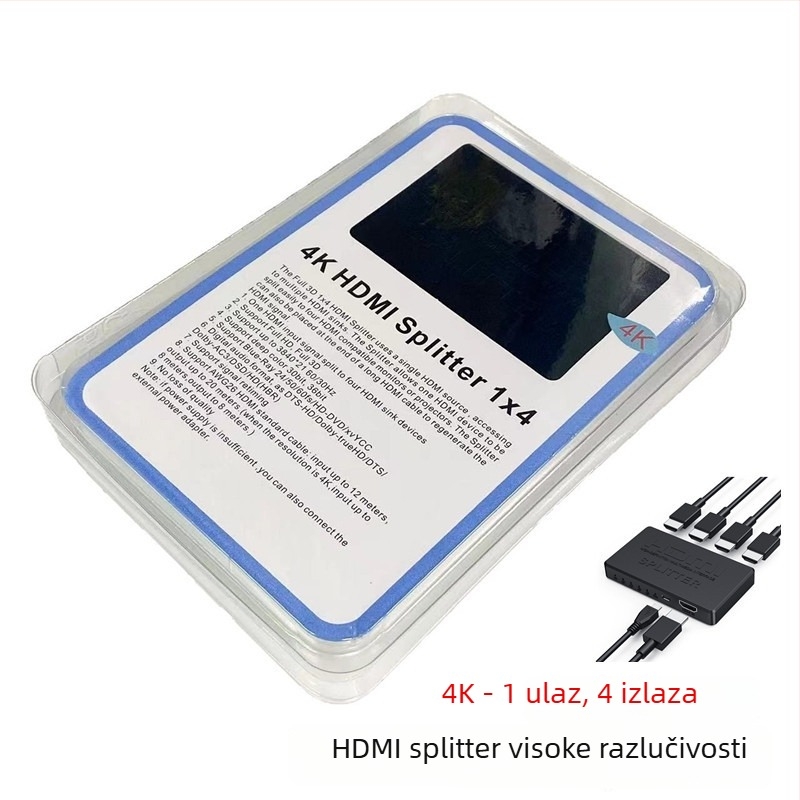 HDMI splitter 1x4 s podrškom za 4K30, daljinsko buđenje i upravljanje napajanjem