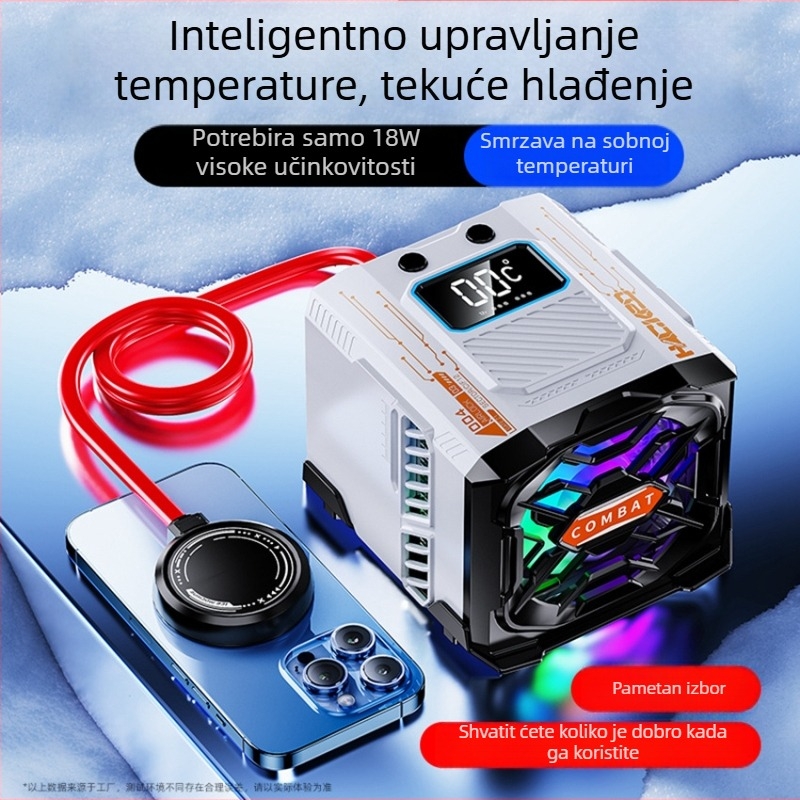 FY-01 Radiator za hlađenje tekućinom, 45W poluvodički hladnjak, ABS + aluminijska legura, Type-C sučelje, težina 900 g, univerzalan za telefone i tablete, tih rad za live streaming