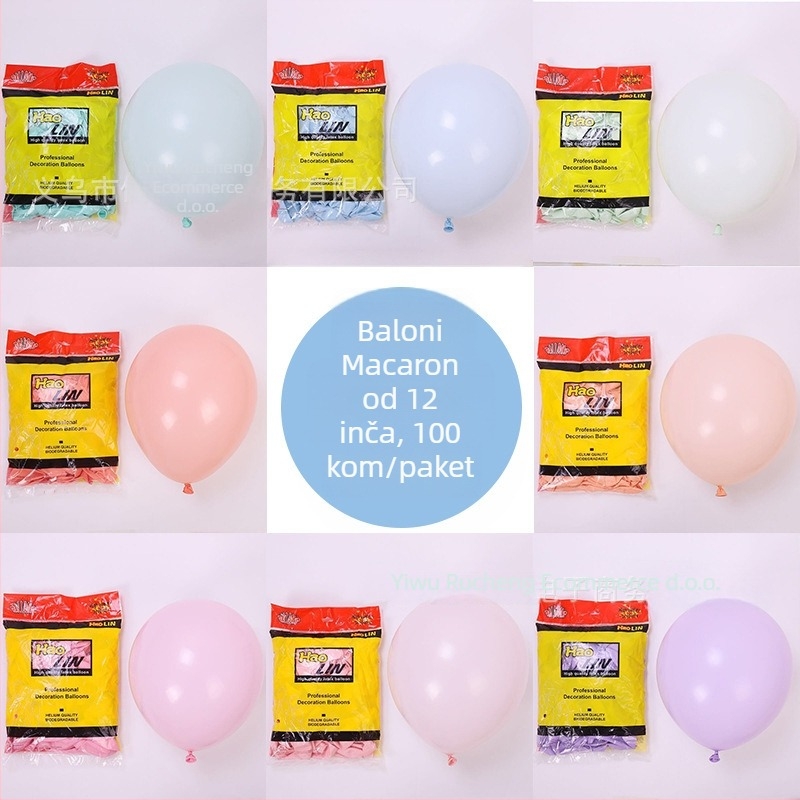 Lateks baloni, debeli makaron stil, težina 2,8 g, za unutarnje dekoracije na vjenčanjima i zabavama; pogodni za koncerte i festivale