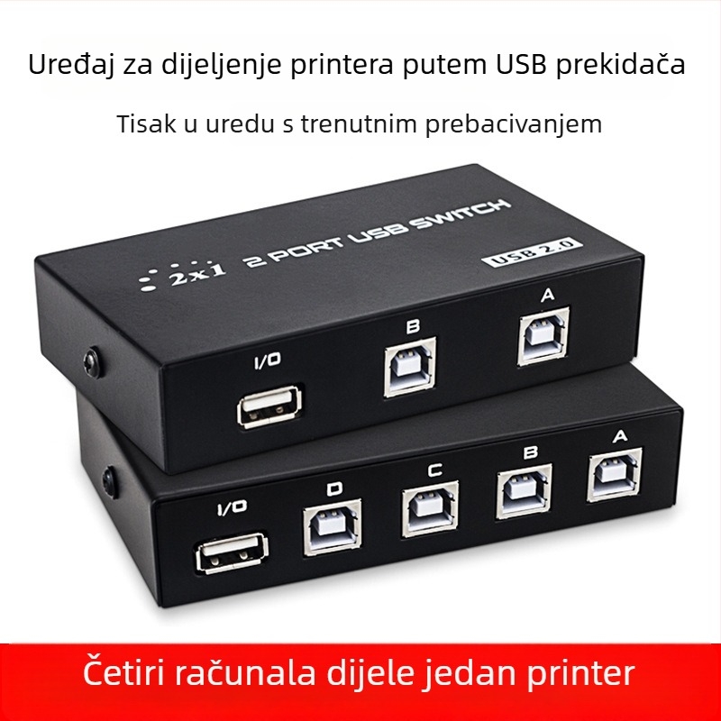 US-1A4B USB prekidač za dijeljenje pisača, kompatibilan s Windowsom 7
