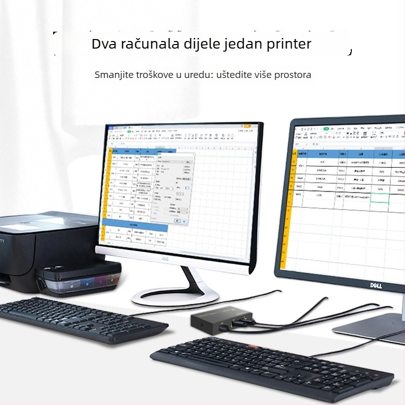US-1A4B USB prekidač za dijeljenje pisača, kompatibilan s Windowsom 7