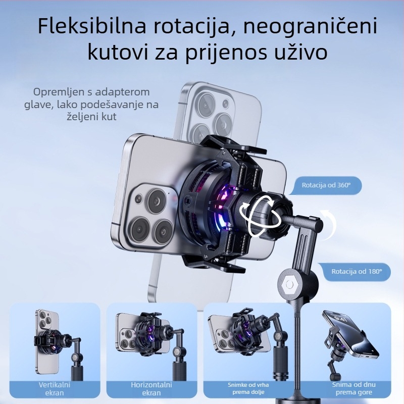 Chladič za mobitel s magnetskim stražnjim klipom, poluvodičko hlađenje, tihi rad, za Esports uživo prijenose, materijali: metal + ABS + silika gel