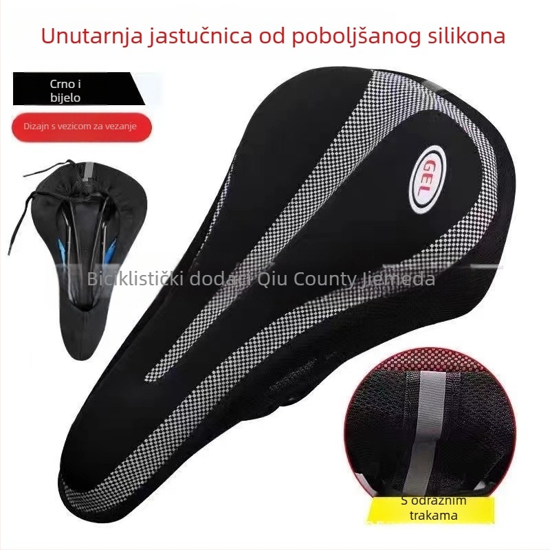 Navlaka za sjedalicu bicikla - silikon spužva, debela, mekana i udobna, elastičan dizajn; brend Jimeida, kompatibilna s planinskim biciklima, mogućnost prilagodbe