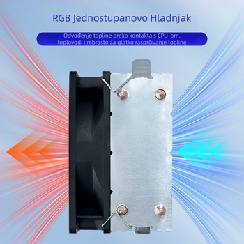Chladič CPU G200 s 6 toplinskih cijevi, hidraulički ležaj ventilatora, 2000 rpm, 20 dB