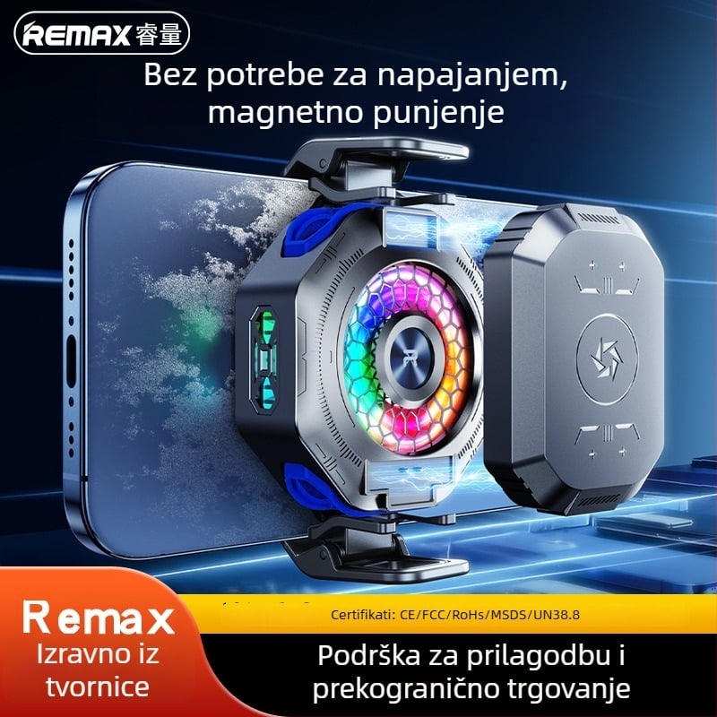 RT-F16 mobitel hlađenje s magnetskim stražnjim klipom, 7.5W priključak / 3.7W baterija, ABS+ aluminij, USB-C, 115 g