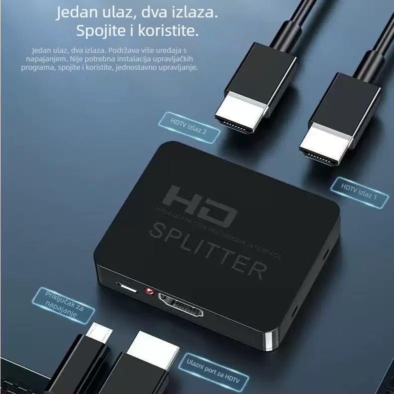 HDMI 4K distribucija i HDTV splitter s izlazima 1x4/1x2 – pretvarač audio-video sinkronizacije