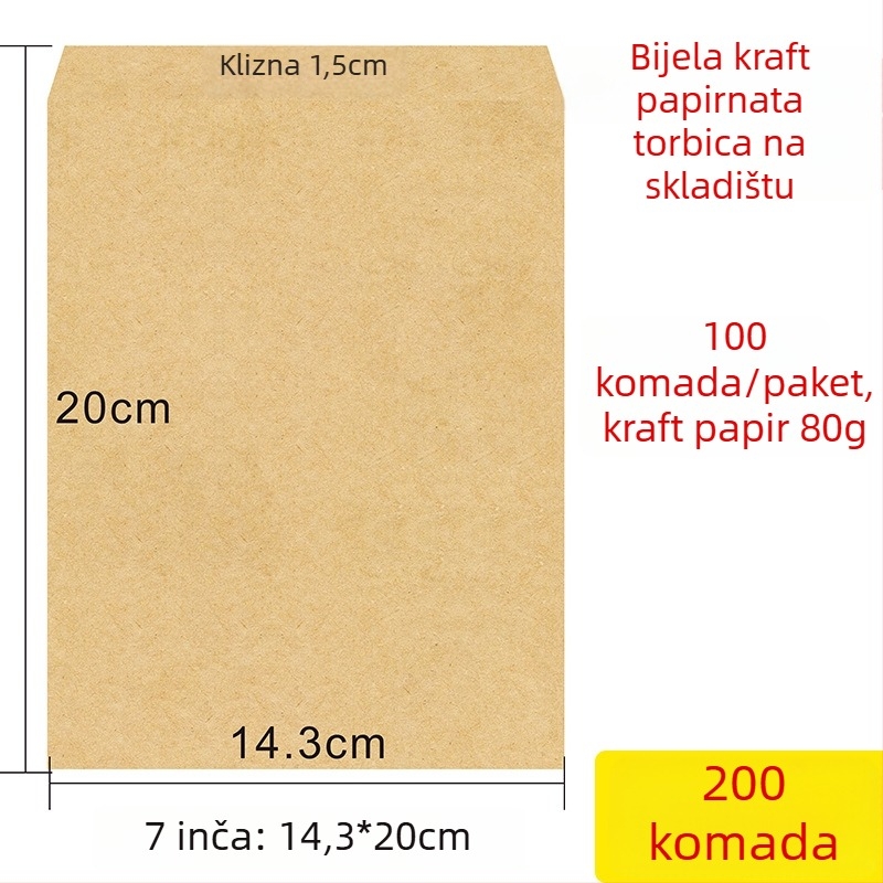 Papirnata vrećica za uzorke, stil kineskog koverti, model No.5/DL, tiskano logo, prilagodljiva obrada