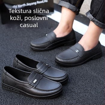 Muške kratke vodootporne čizme za kišu s PVC gornjim dijelom, plastičnim potplatom, niskim šalom, bez vezivanja, protuklizne i otporne na habanje, za kuhinjske poslove