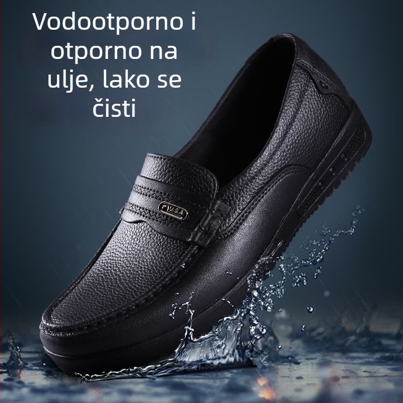 Muške kratke vodootporne čizme za kišu s PVC gornjim dijelom, plastičnim potplatom, niskim šalom, bez vezivanja, protuklizne i otporne na habanje, za kuhinjske poslove