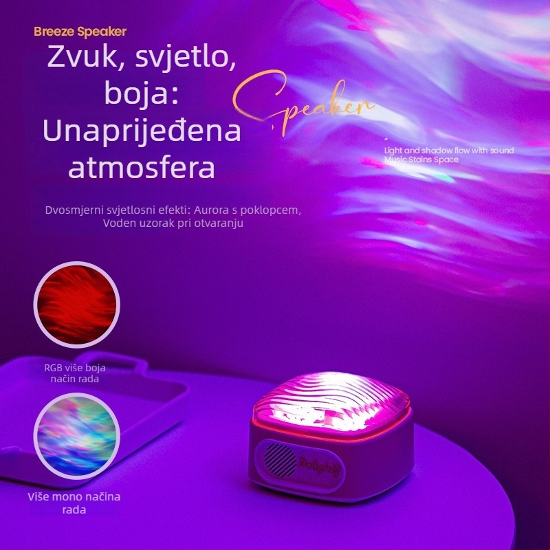 Projektor zvjezdanog neba uz noćnu lampu, Bluetooth glazba, USB napajanje i punjiva baterija (5V), montaža na stol ili na pod