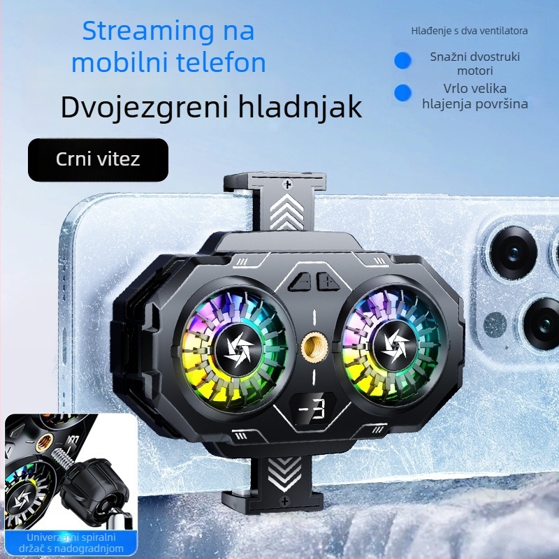 Chladi klip za igre s dvostrukim ventilatorom, model SL55, težina 74 g, snaga 10 W, materijal plast+metal+keramika, sučelje TPCY-C