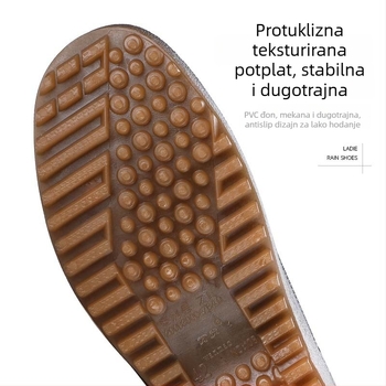 Wanmao unisex PVC čizme za kišu s teksturom kože, vodootporne, protuklizna gumena potplat, topla podstava, model Wm-108