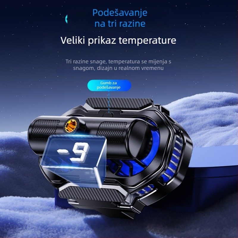 FS16 hlađenje za telefon s dva ventilatora za prijenos uživo, tiho punjenje, ugrađena baterija 18650, USB-C priključak, ABS + aluminijska legura, 225 g
