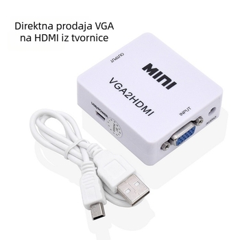 VGA to HDMI pretvarač, model 3-1, kabel duljine 0.1 m, namijenjeno TV liniji, daljinsko buđenje nije podržano, napajanje nije podržano