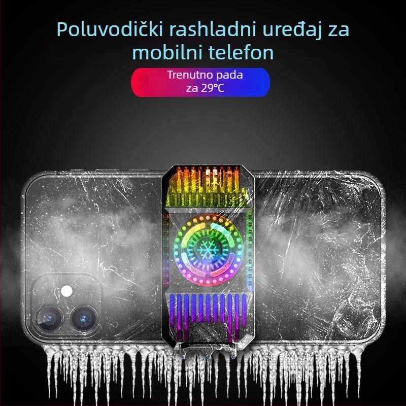 Hlađenje mobitela za igranje igara s poluvodičkim brzinskim hlađenjem i tihim nosačem za prijenos uživo