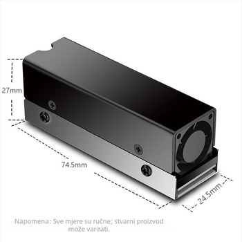 JIUSHARK rashladni ventilator za M.2 2280 SSD, PCIe 5.0, aluminijski hladnjak, hidraulički ležajevi, 8000 RPM