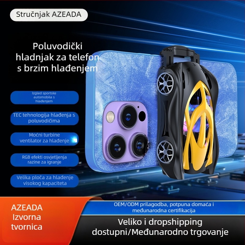 Hlađiva za telefon s poluvodičkim hlađenjem, magnetska kopča, model AZ-X03, 10W, Type-C priključak