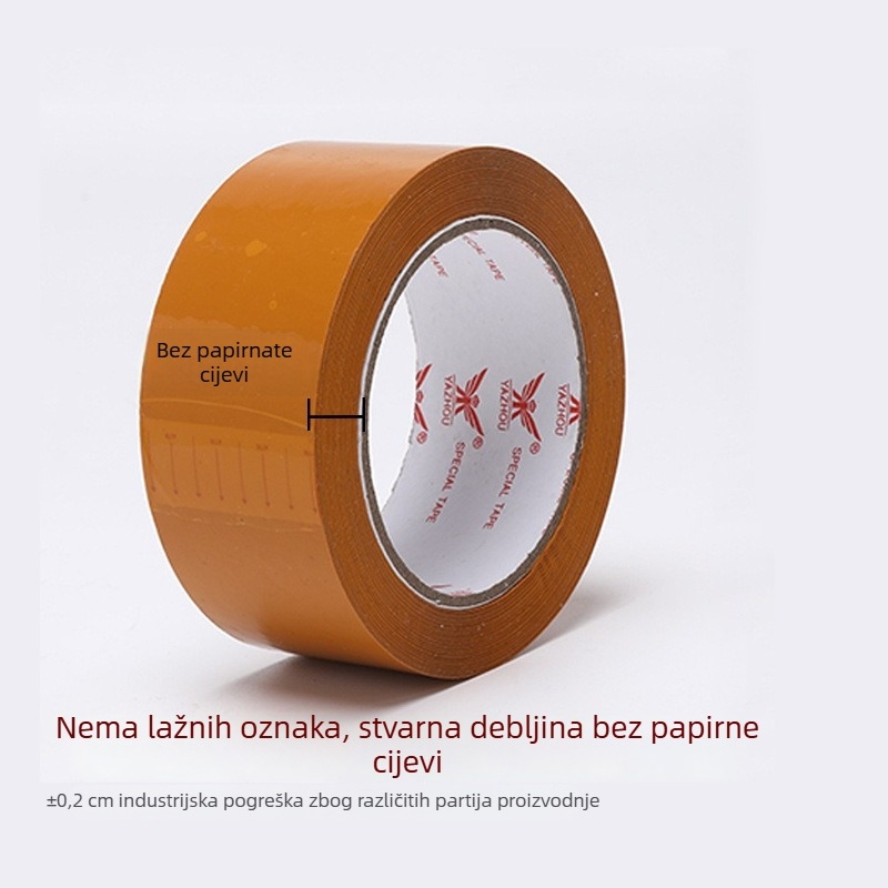 Prozirna pakirajuća traka s BOPP filmom i ljepilom na bazi vode; namijenjena za brtvljenje i pakiranje; temperaturna otpornost -20 do 40 °C; jaka adhezija.