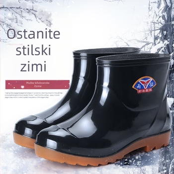 Muške kišne čizme s niskim krojem, PVC gornji dio, plastični đon, overshoe stil, vodootporne