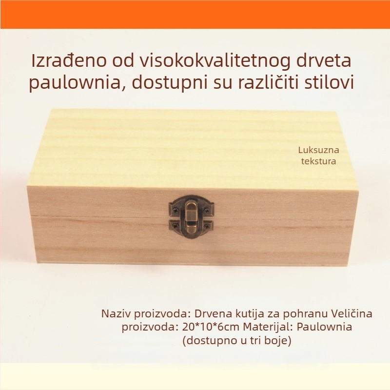 Drvena kutija za nakit s cloisonné filigranskom emajl bazom — paulovnija drvo, Jinglangcai