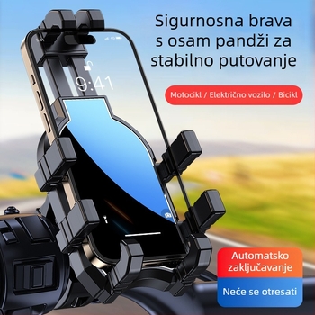 Otpornost držač telefona za električna vozila s navigacijom, pogodan za dostavljače, električne skutere i bicikle, nosač s osam prstiju