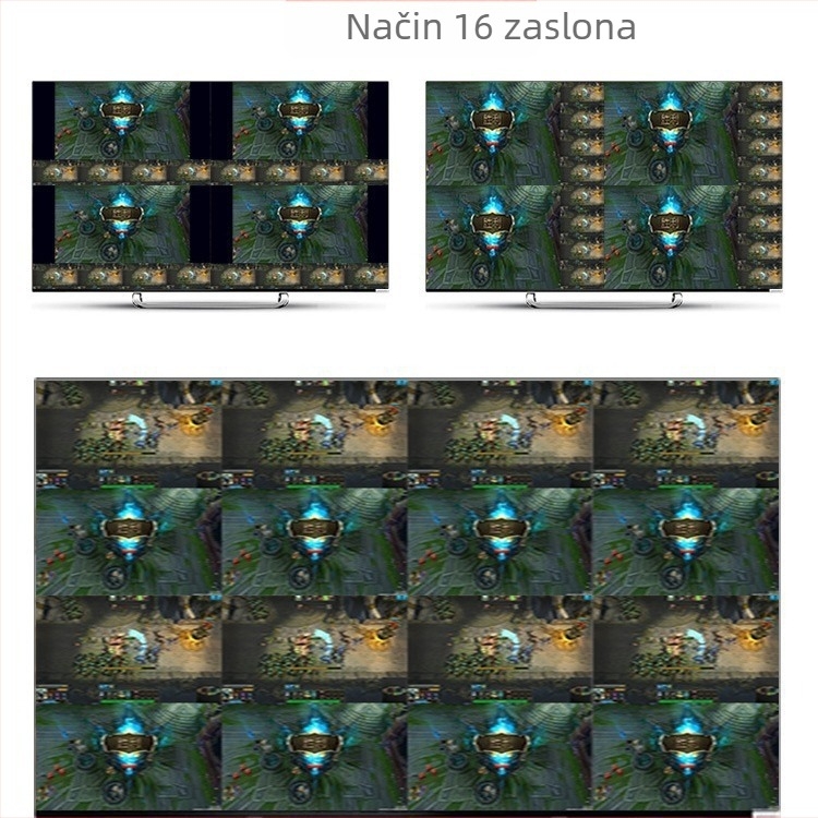HDMI 16-portni preklopnik, 16 ulaza u 1 izlaz, 1920×1080@60Hz, kabel 1 m, upravljanje napajanjem