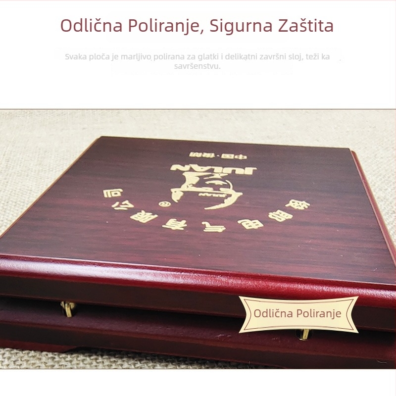 Drvena kutija za pakiranje znački, medalja i novčića, s EVA podstavom, graviranje i sitotisk logotipa, model WZ-061