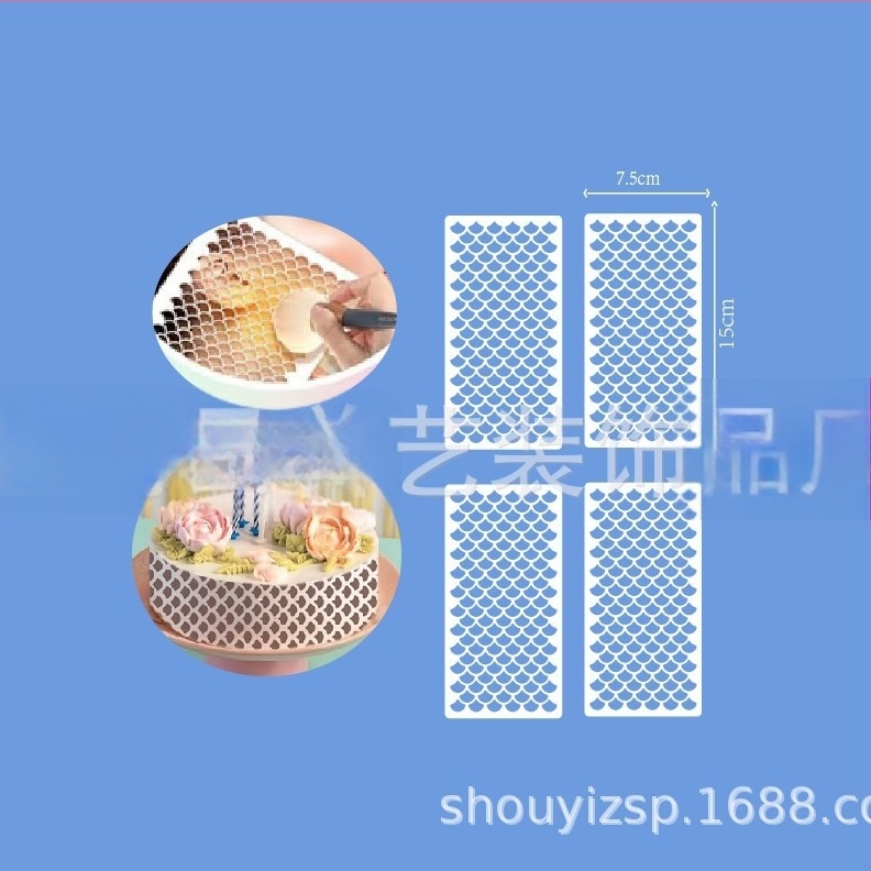 Set od 3 šablona za ljuske sirene, PET, ručno izrađeno, modern minimalistički stil