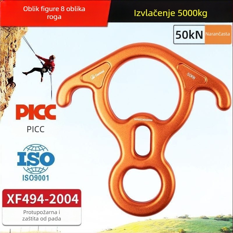 Canle spuštač užeta za vanjsko penjanje – aluminijska legura, Kategorija Desdescend, Pakiranje: 100 komada.