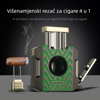 Baicheng Baida 1# Prijenosni set za rezanje cigare s metalnim tijelom, kreativni višefunkcionalni V-oblik rezac cigara