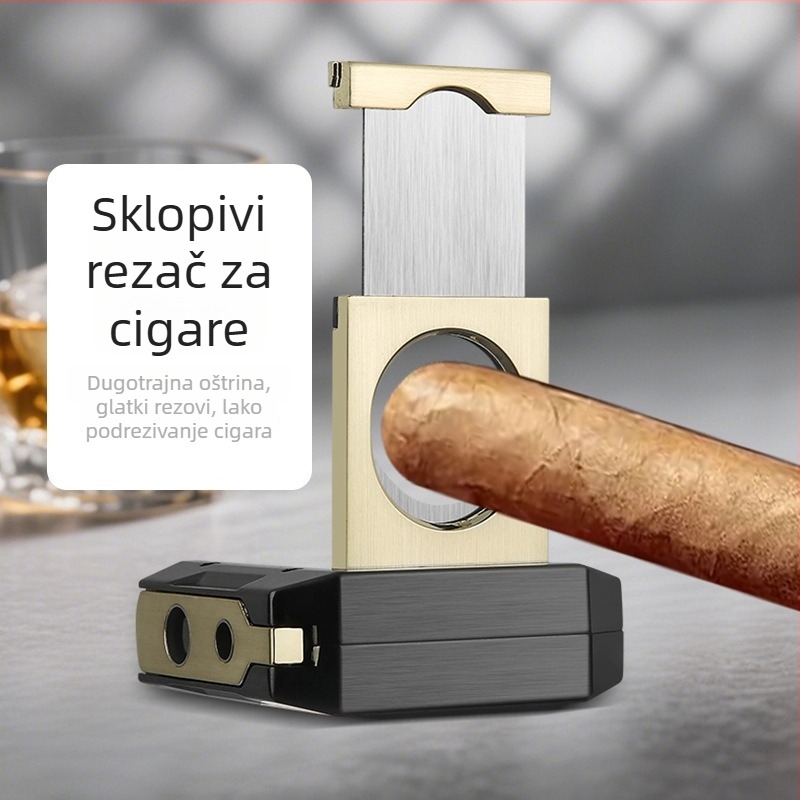 Baicheng Baida 1# Prijenosni set za rezanje cigare s metalnim tijelom, kreativni višefunkcionalni V-oblik rezac cigara