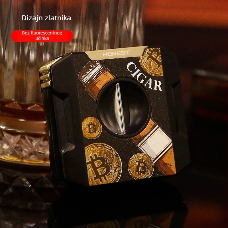 Baicheng Baida 1# Prijenosni set za rezanje cigare s metalnim tijelom, kreativni višefunkcionalni V-oblik rezac cigara