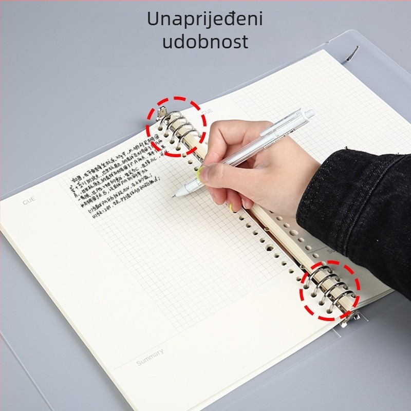 PP kućište za svezak s uklonjivim B5 jezgrom, 120 listova, kompatibilno s rupama 8/20/26/30, otisak logotipa i prilagođavanje.